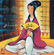  仕女 镜片 纸本