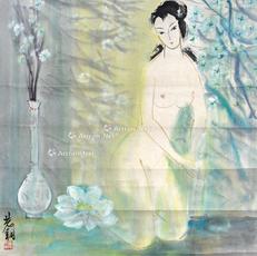  赏花 镜片 纸本