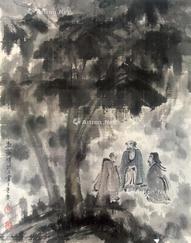  高士图 镜框 纸本