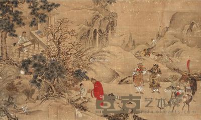 三顾茅庐 立轴 设色纸本 52×88cm