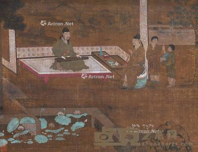 文会图 镜片 设色绢本 49×63cm