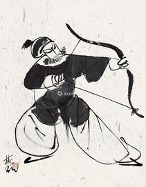  武士图 立轴 纸本