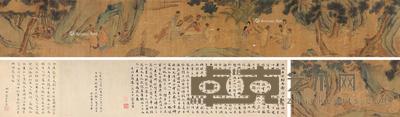 闲林雅集 手卷 设色绢本 23×232cm