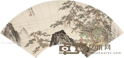 幽林高士 扇片 设色纸本 --