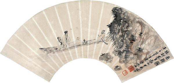  赤壁图 扇面 纸本