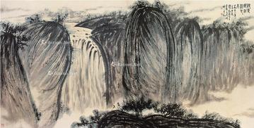  疑是银河落九天 镜片 纸本