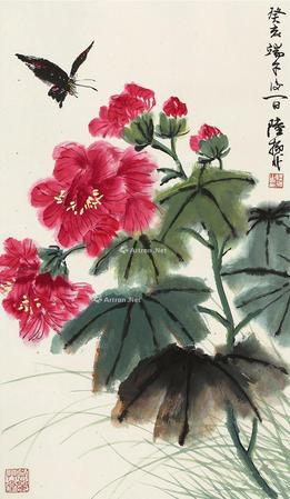  芙蓉 立轴 设色纸本