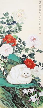  耄耋图 镜片 设色纸本