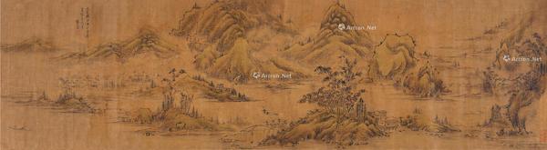  山居图 立轴 设色绢本