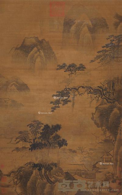 山居幽冥 立轴 设色绢本 123×77cm