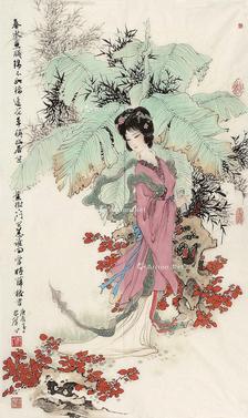  春水鱼栈 镜片 设色纸本