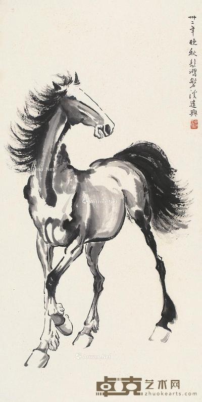 马 立轴 水墨纸本 92×46cm