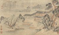  壬寅（1792）年作 桃源隐居 立轴 设色纸本