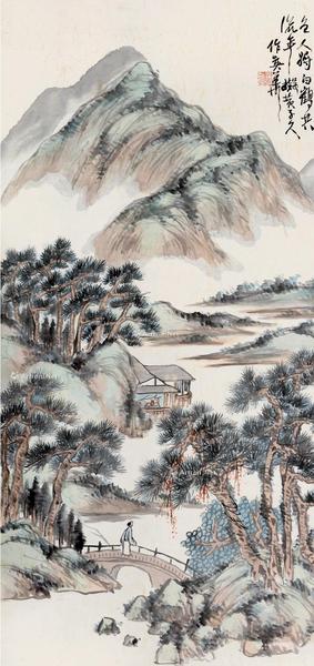  拟黄子久笔意 立轴 设色纸本