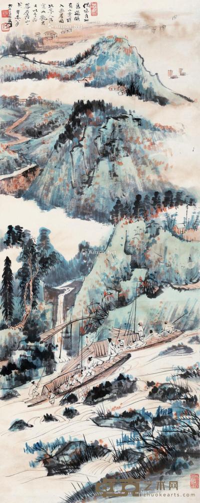  辛未（1931）年作 青丘旧游 立轴 设色纸本 87.5×34.5cm
