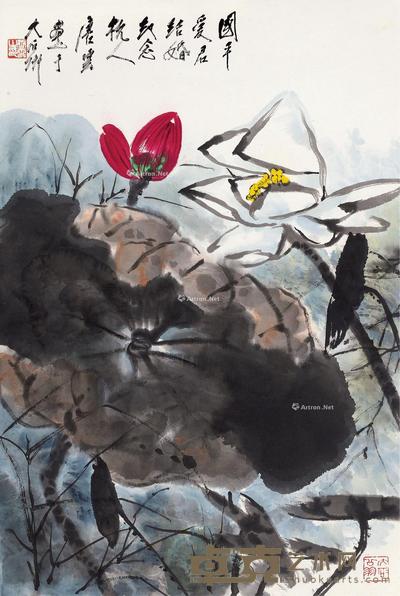 荷塘清韵 镜片 设色纸本 70×46cm