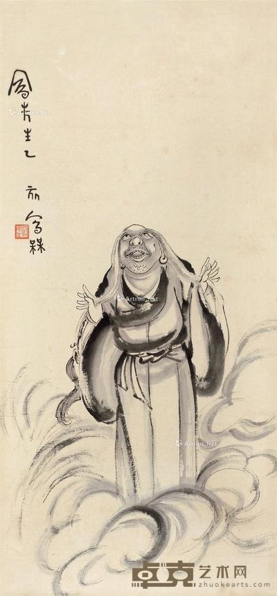 乙亥(1935)年作 人物 立轴 水墨纸本 83×38cm