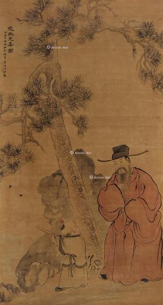  忽然见喜图 立轴 设色绢本