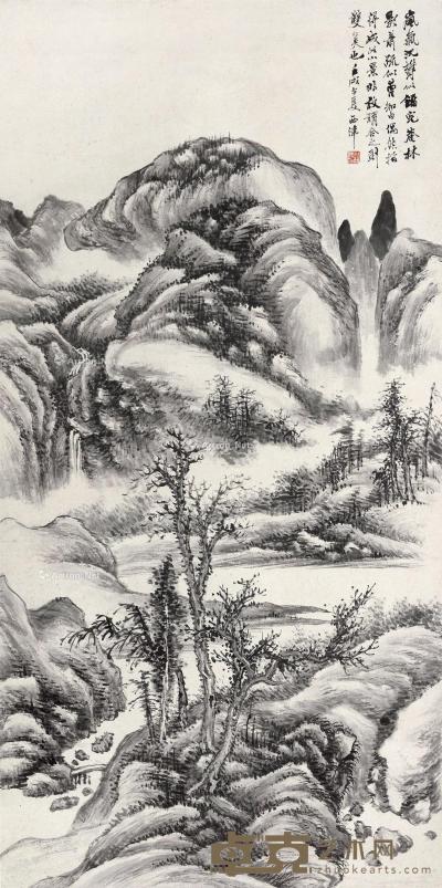  壬戌（1922）年作 溪山晴岚 立轴 水墨纸本 105.5×53cm