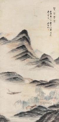  壬戌（1922）年作 楚山云雨 立轴 设色纸本