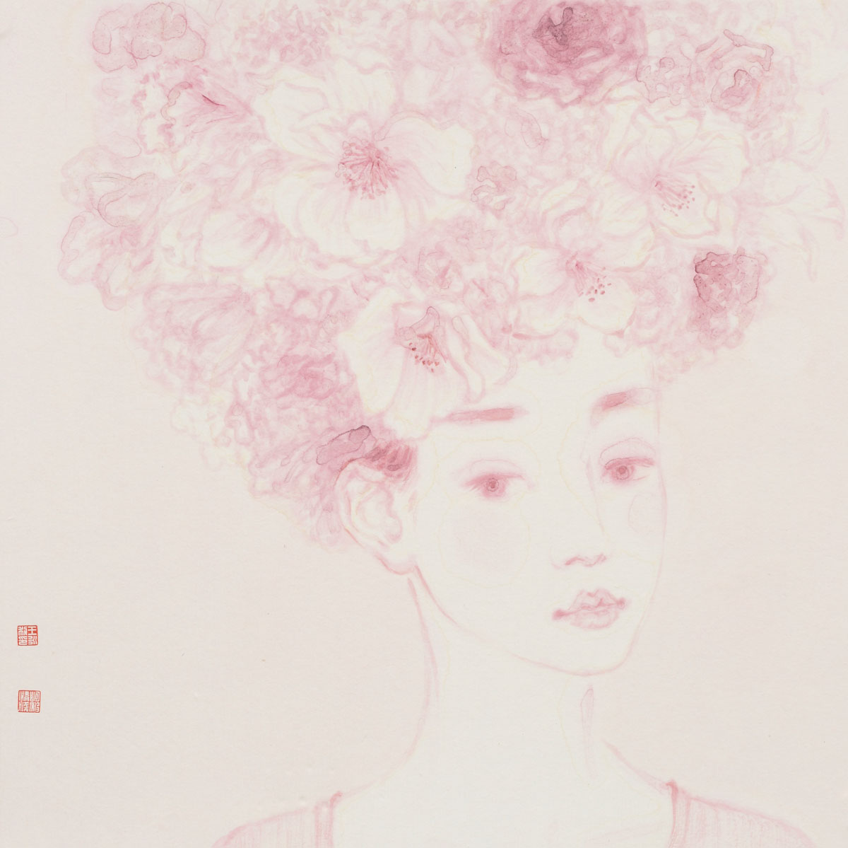 繁花系列之一55cmX55cm