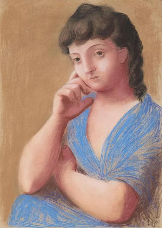 毕加索《斜靠着的女人》粉彩 纸本 104.7 x 75 cm 1921年作 成交价：1212.5万美元