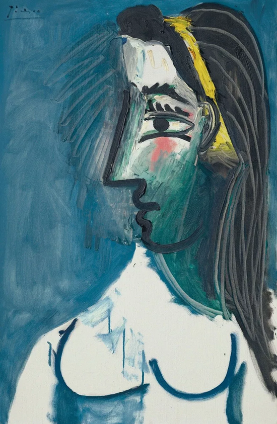 巴布罗·毕加索《裸女半身像（侧面）》，油彩 画布，1963年5月15日作 成交价：661.25万美元