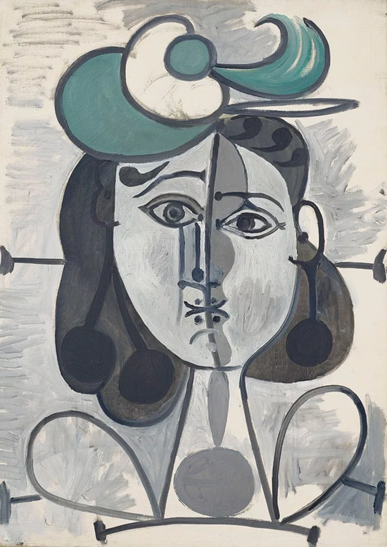 毕加索《弗朗索瓦?吉洛肖像》，油彩 画布，1947年5月2日至1948年12月26日作 成交价：638.75万美元