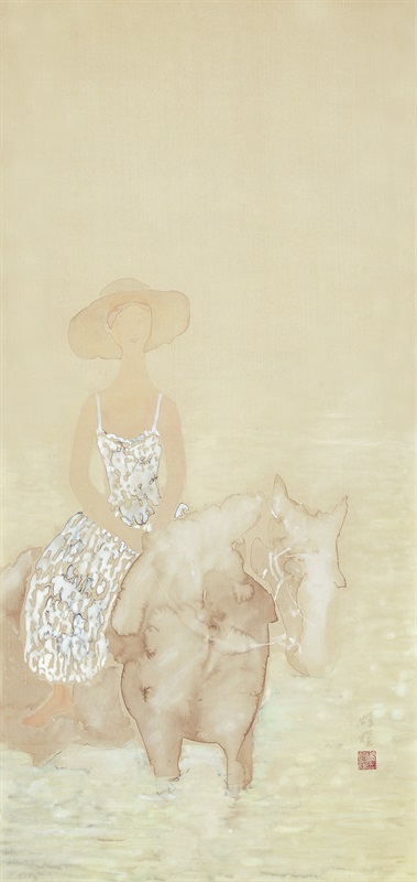 骑马的少女(之一) 杨缨 绢本设色 50X100cm 2007 