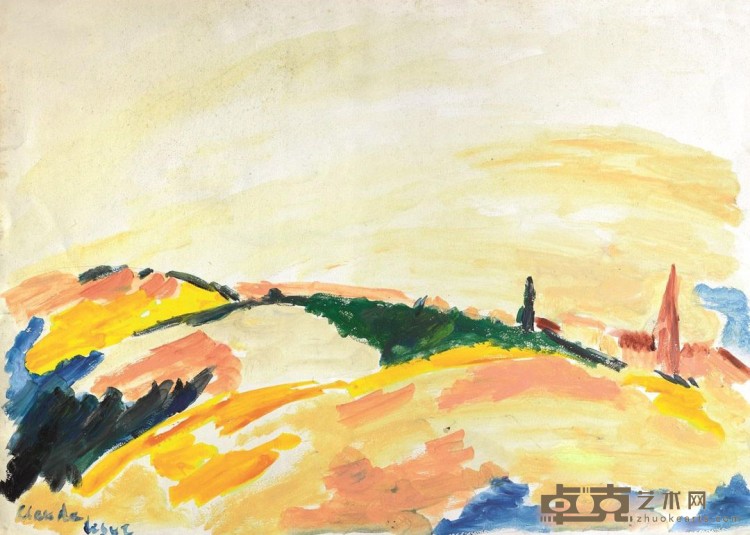 《阿吉角的暴雨》 克罗德·勒苏 73x53cm 2011年 布面油画
