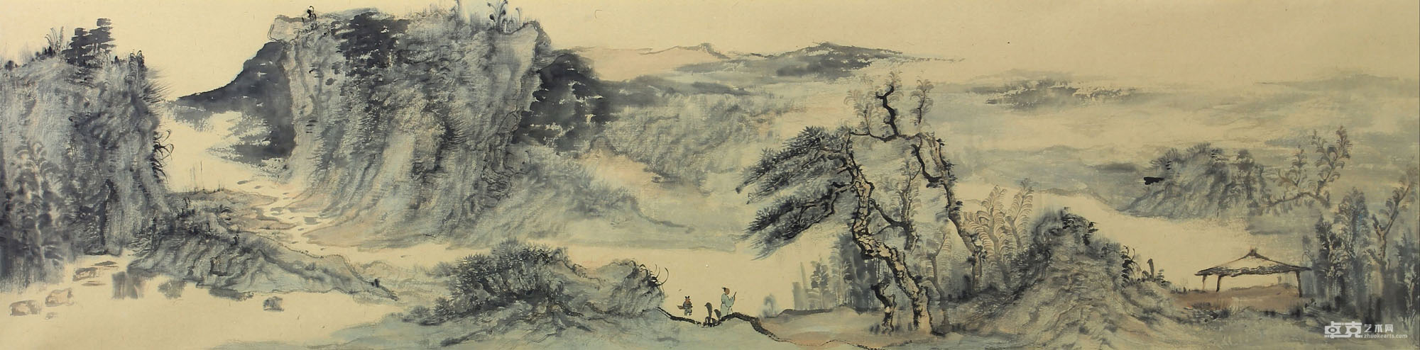 《闲云幽涧》136x34cm