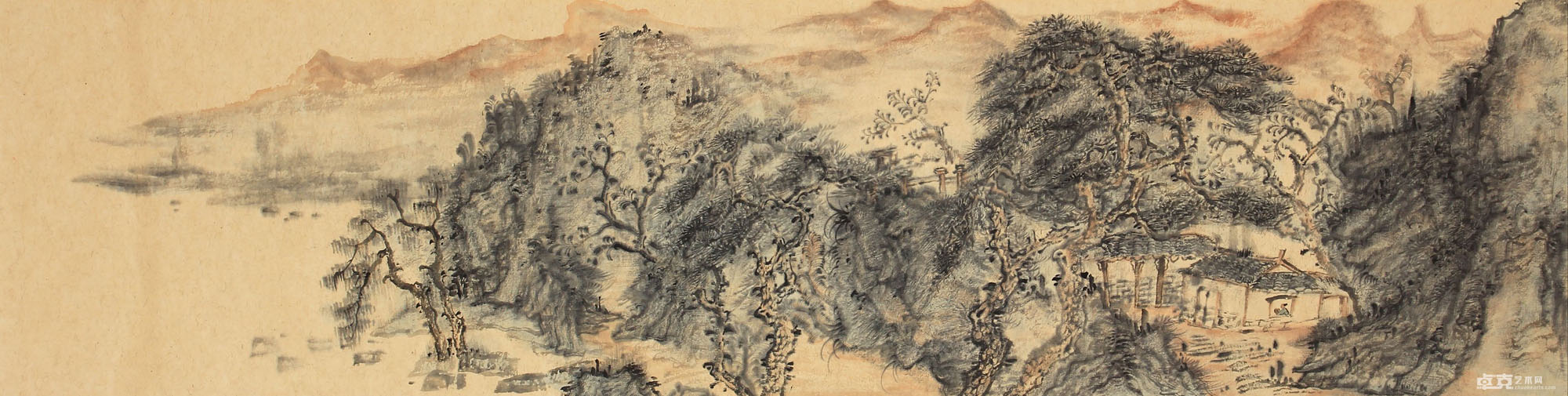 《秋染山乡》136x34cm