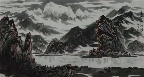 《高原山水图》96×180cm 2007年