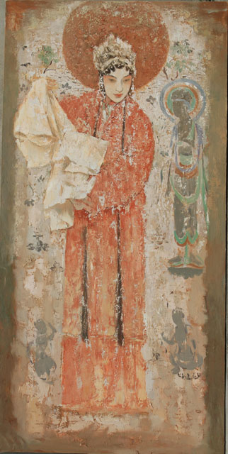 昆曲遗韵十八      布面油画 200cmX100cm 2012