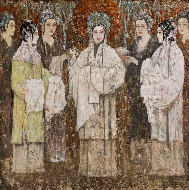 昆曲遗韵五 200x200cm 布面油画2012