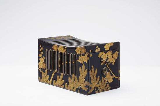 江户时代  金莳绘松竹梅纹枕
