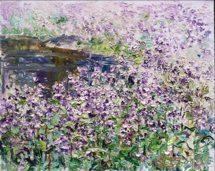 《紫花》 张亚冰 40x50cm 布面油画
