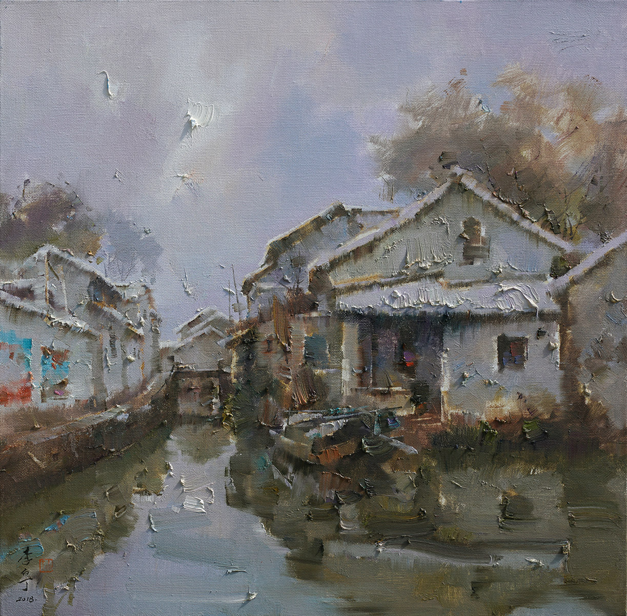 《月色江南缕银裳》68x68cm
