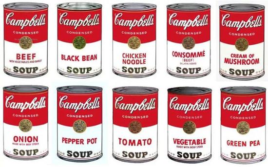 Andy Warhol Campbell’s Soup I full suite was printed in 1968