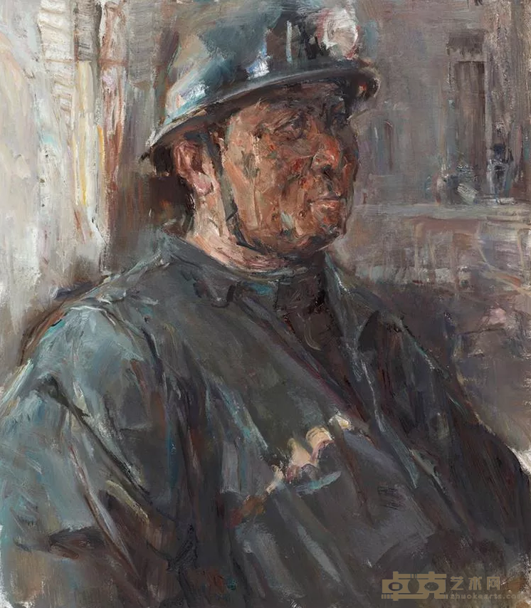 《矿工肖像之一》 蔡伟虹 70x80cm 2018年 布面油画