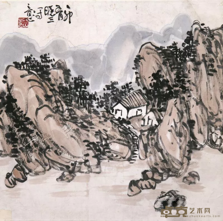 《山水》 黎培基 35x35cm 2018年 纸本设色