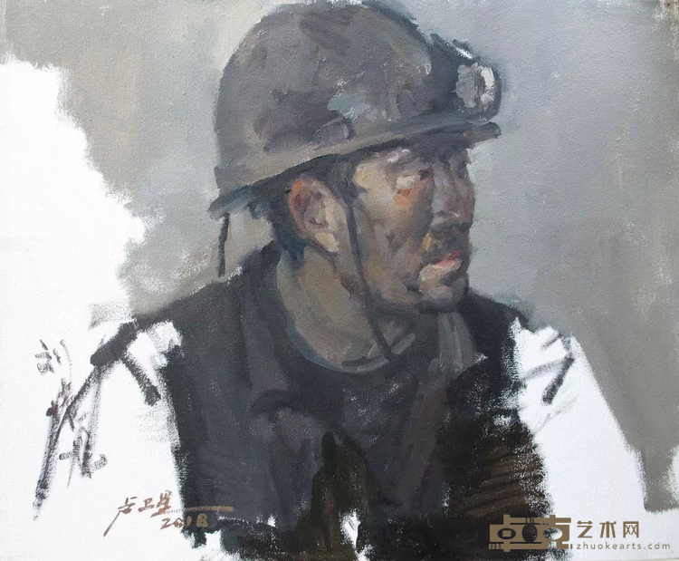 《矿工写生之一》 卢卫星 60x80cm 2018年 布面油画