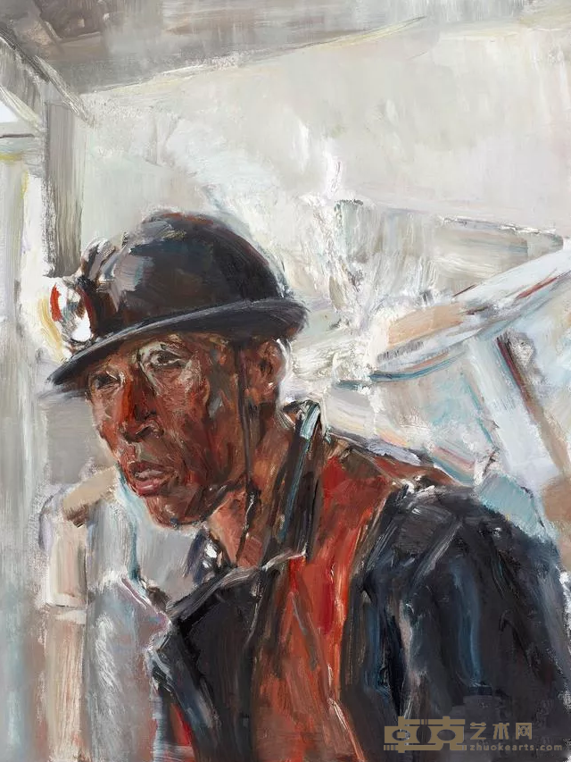 《矿工肖像之四》 蔡伟虹 60x80cm 2018年 布面油画