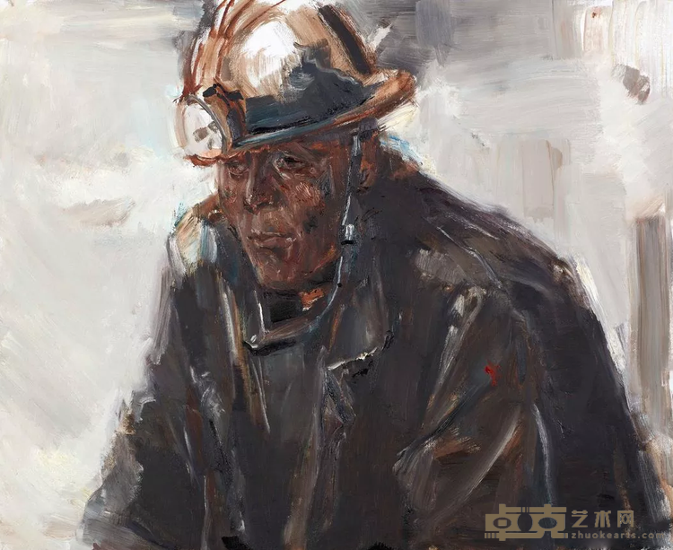 《矿工肖像之九》 蔡伟虹 65x80cm 2018年 布面油画