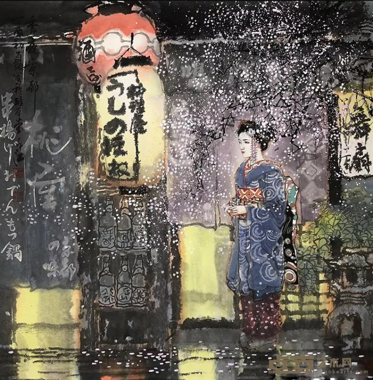 《京都风情系列五》 王子江 69x69cm 2018年 宣纸水墨