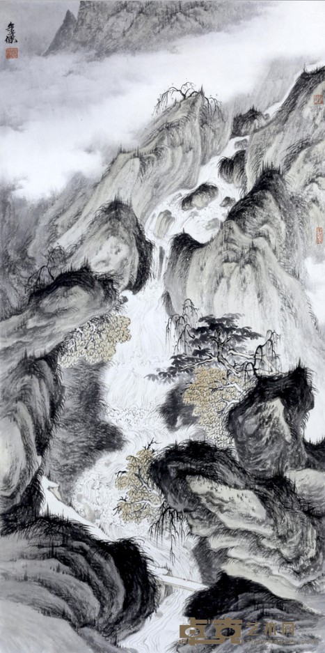 《临梅清稿-九龙潭图》 金杰 67x35cm 2018年 纸本