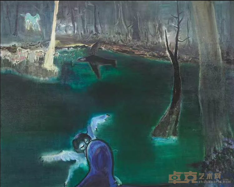 《A Gloomy Pond 幽郁的池》 徐进 200x250cm 2016年 布面油画