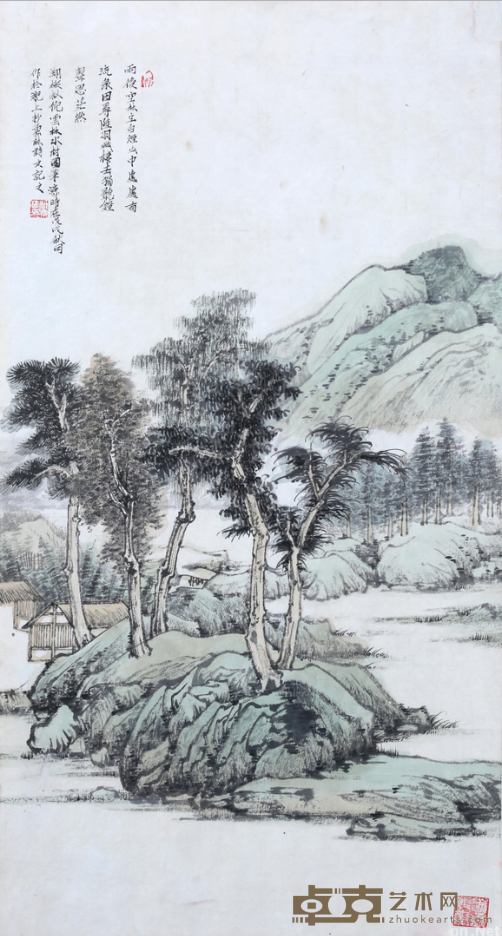《临倪瓒山水》 柳翔彬 70x37cm 2018年 纸本