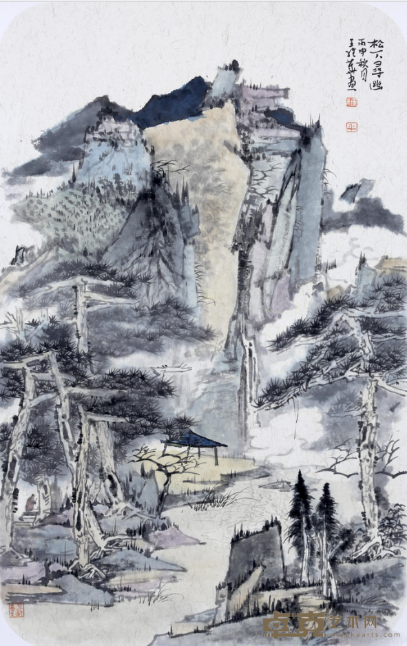 《松下寻幽》 王维华 55x35cm 2016年 创作纸本
