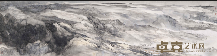 《静静的月河》 罗春波 172x44cm 2016年 纸本水墨